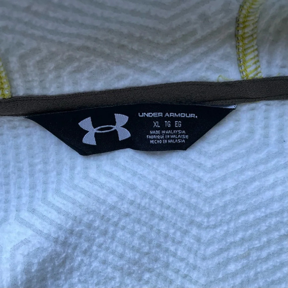 Men’s Under Armour Yellow Camo Forest Full Zip Hoodie Winter Jacket Size XL - Picture 9 of 10